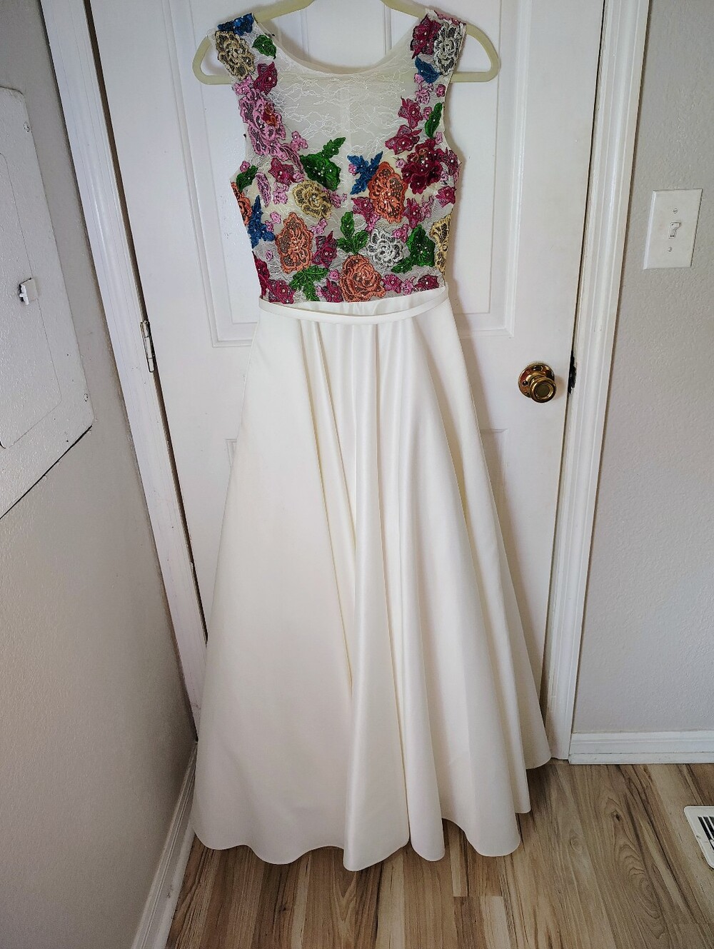 Madison James Sleeveless Lace Floral Bodice Wedding Dress - Picture 3 of 14